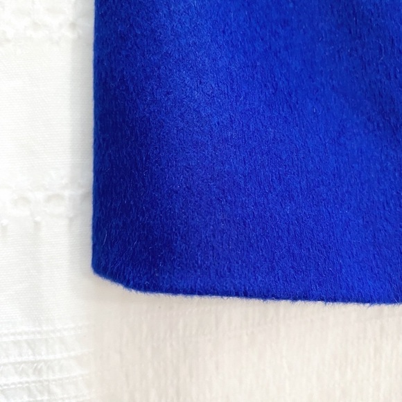 ESCADA MARGARETHA LEY VINTAGE RABBIT NEW WOOL ROYAL BLUE LONG BLAZER JACKET - L - Picture 10 of 10